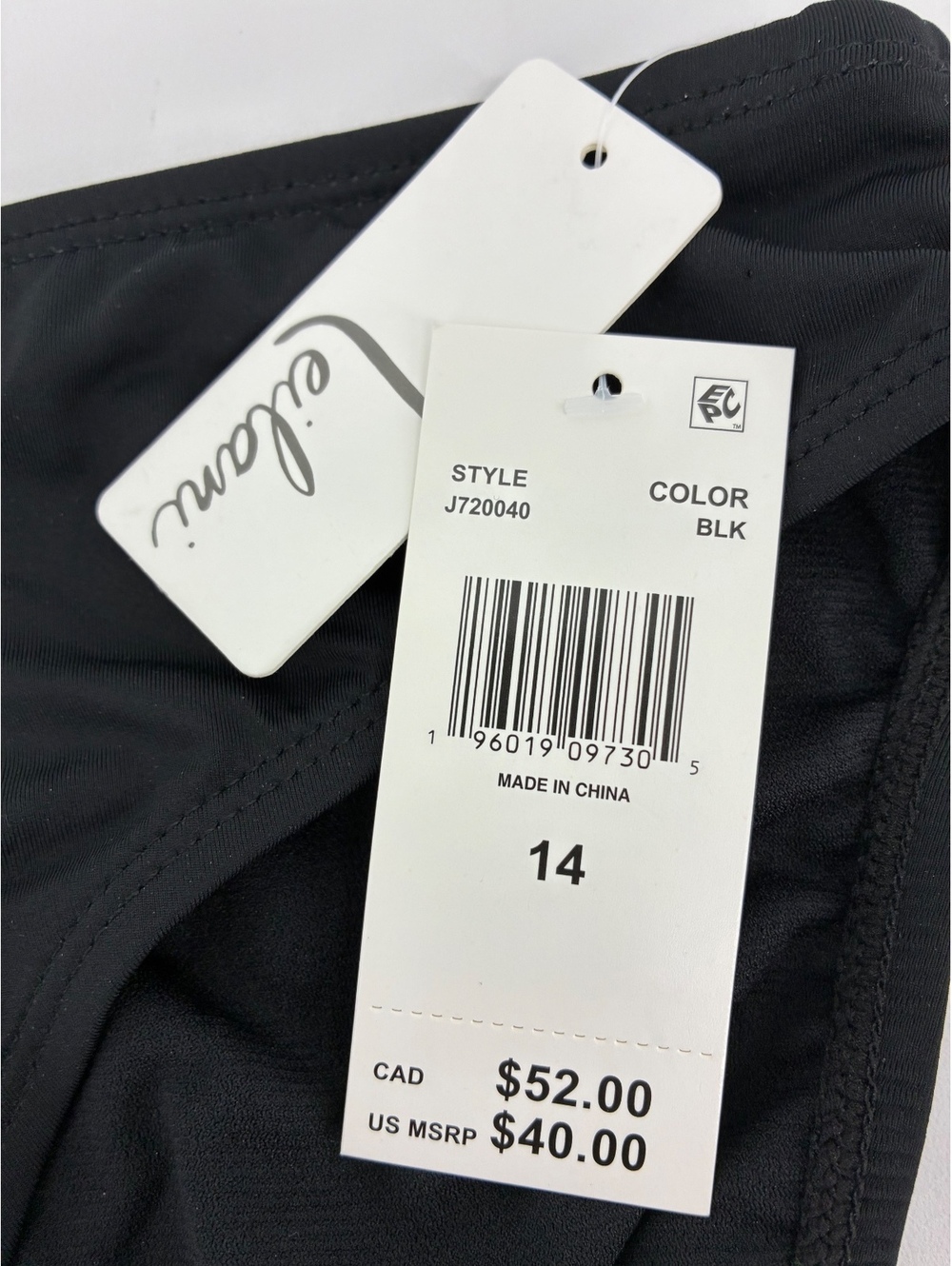 Leilani Black Midrise Swim Bottoms Size 14 NWT - Picture 3 of 6